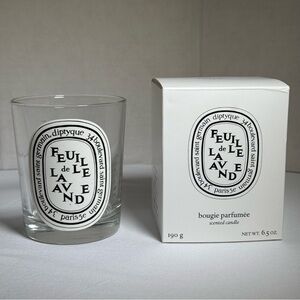 Diptyque Feuille de Laavnde 6.5 oz Empty Candle Jar with Box Luxury Glass Vessel
